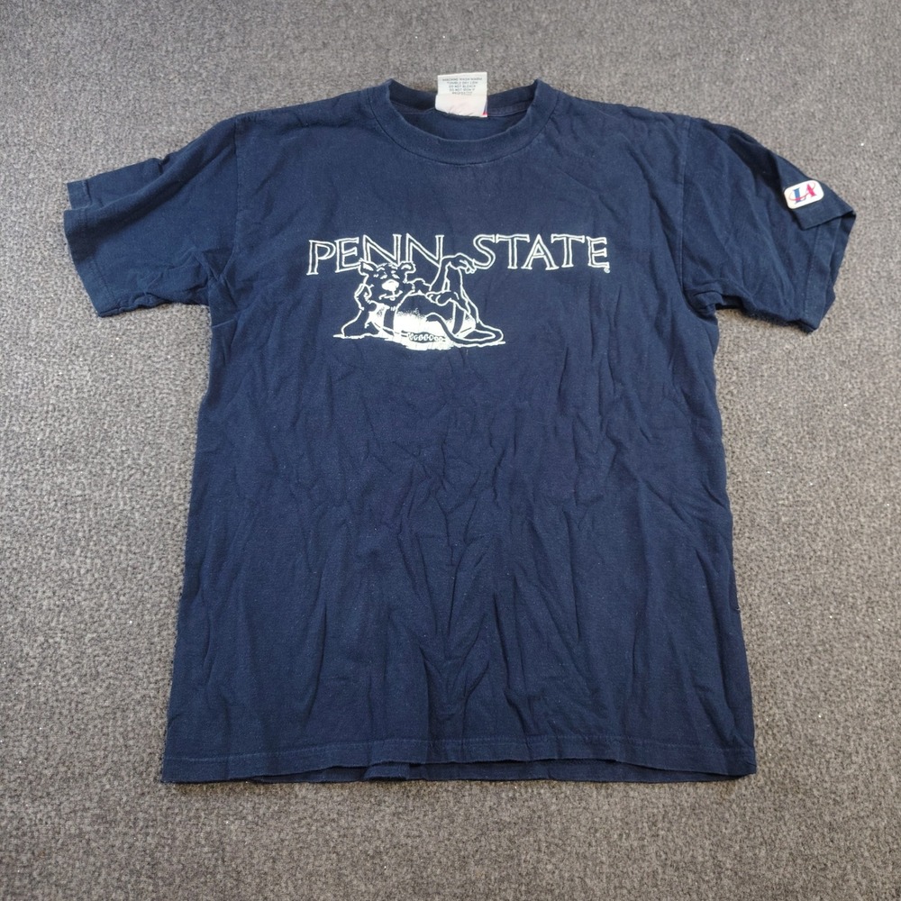 Logo Athletic T-Shirt Mens Large Navy Blue Penn State Nittany Lions NCAA Vintage